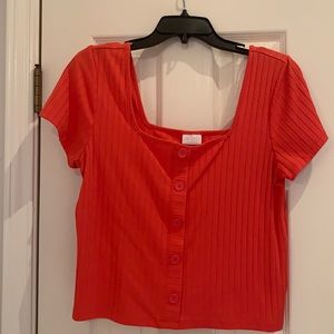 Square neck coral top